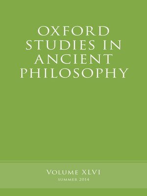 cover image of Oxford Studies in Ancient Philosophy, Volume 46